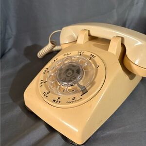 Vintage Rotary Dial Telephone in Cream